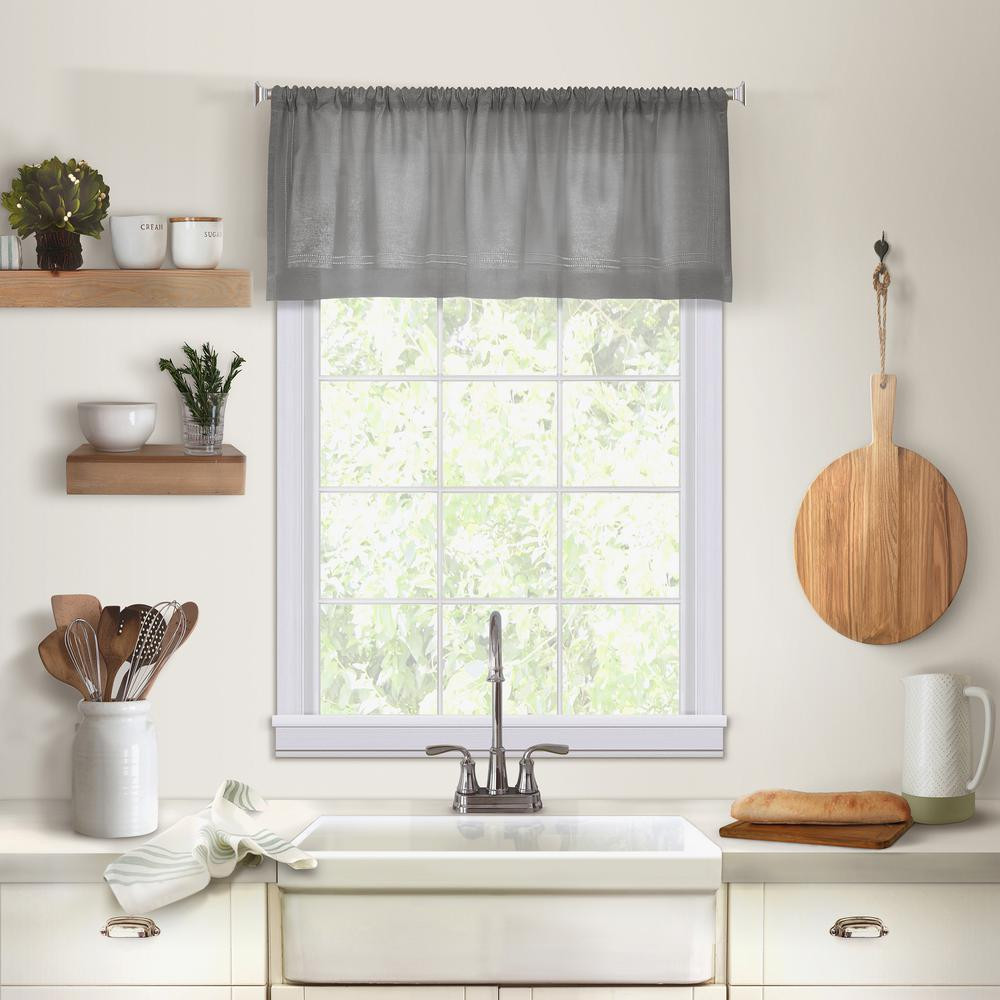 Macy'S Kitchen Window Curtains
 Elrene Cameron Kitchen Tier Window Valance GRY The