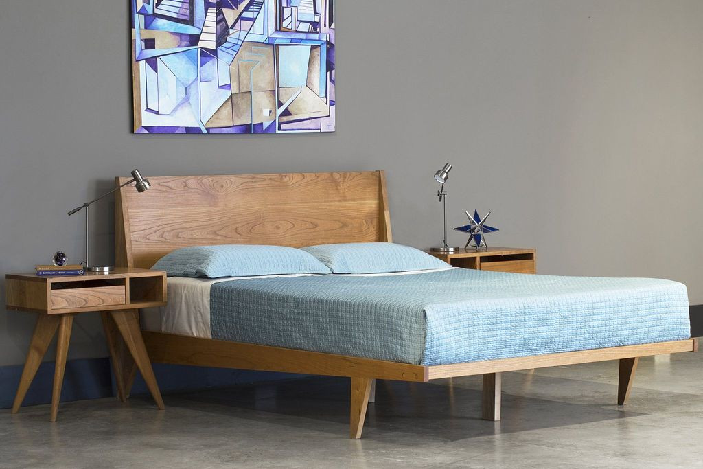 Mid Century Modern Bedroom Set
 Platform Bed Mid Century Solid Wood Handmade Modern