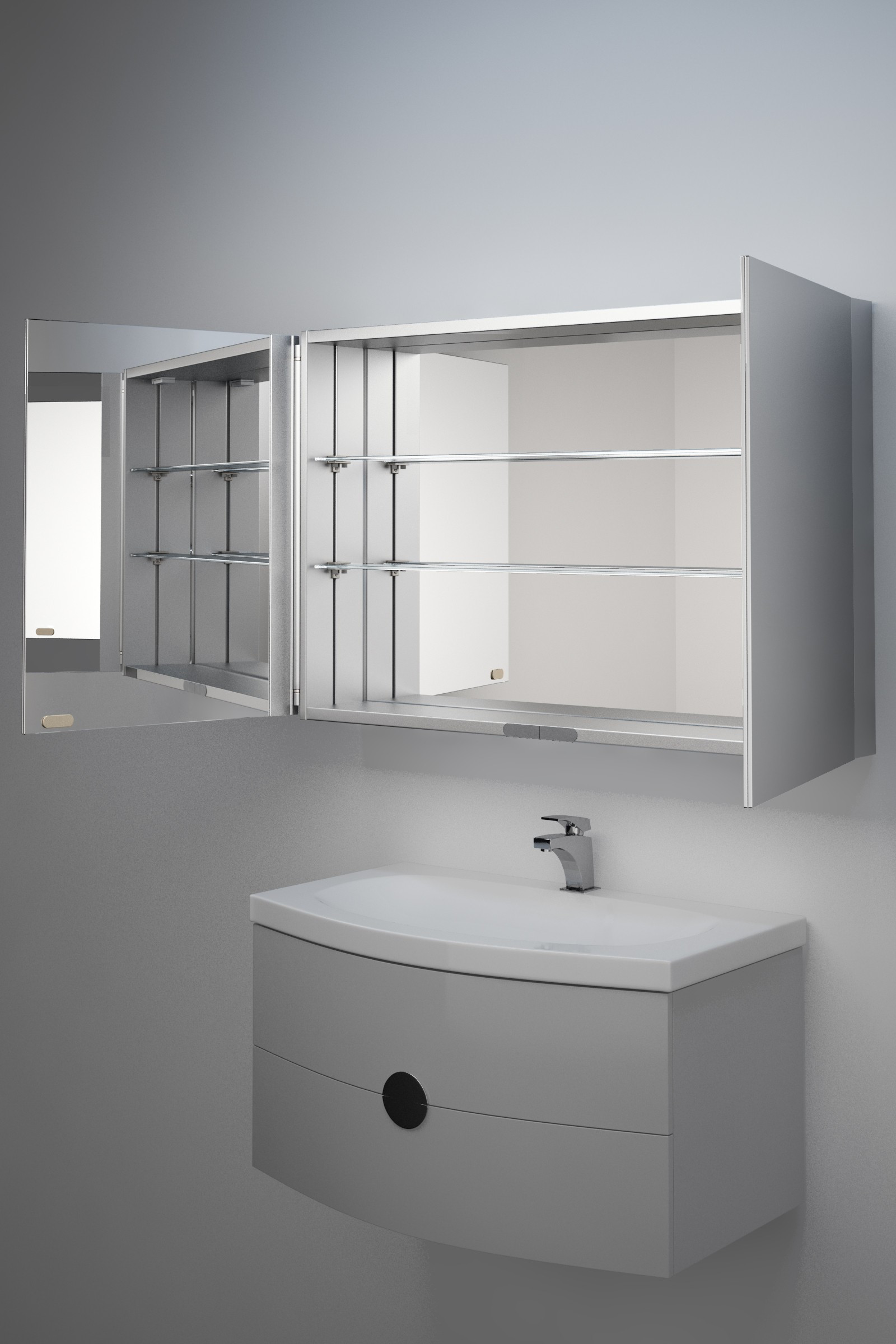 Mirrored Bathroom Cabinet
 Jasmin mirrored bathroom cabinet H 600mm x W 900mm x D