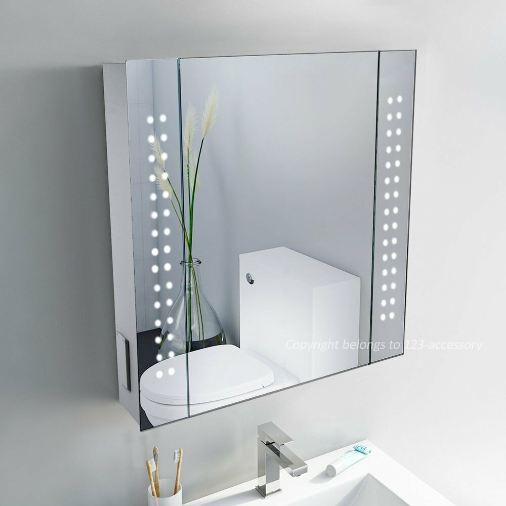 Mirrored Bathroom Cabinet
 60 Led Demister Illuminated Bathroom Cabinet Mirror with