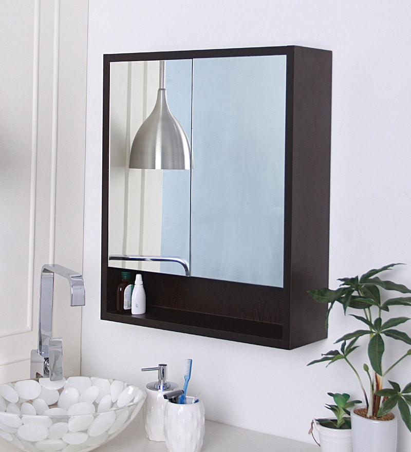 Mirrored Bathroom Cabinet
 Buy Brown Engineered Wood Bathroom Mirror Cabinet by