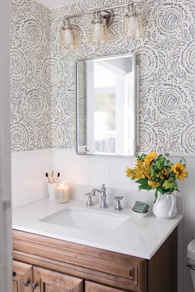 Modern Bathroom Wallpaper
 Modern Farmhouse Style Bathroom Makeover Reveal