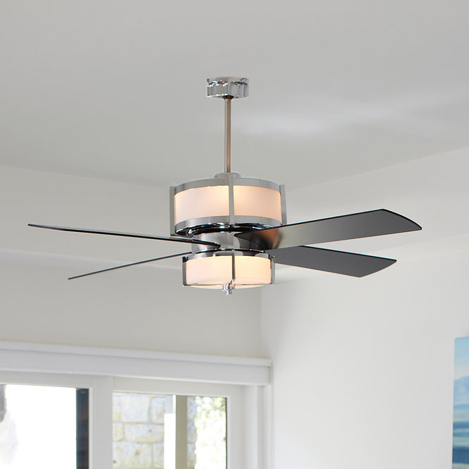 Modern Bedroom Ceiling Fan
 Upscale Modern Ceiling Fan 2 Finishes Shades of Light