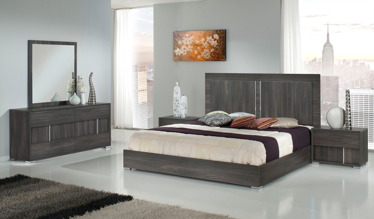 Modern Bedroom Furniture
 Modrest Luca Italian Modern Grey Bedroom Set