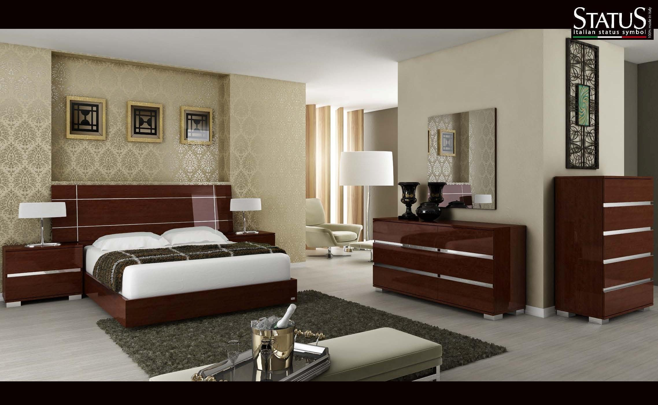 Modern Bedroom Set
 DREAM KING SIZE MODERN DESIGN BEDROOM SET WALNUT 5 pc