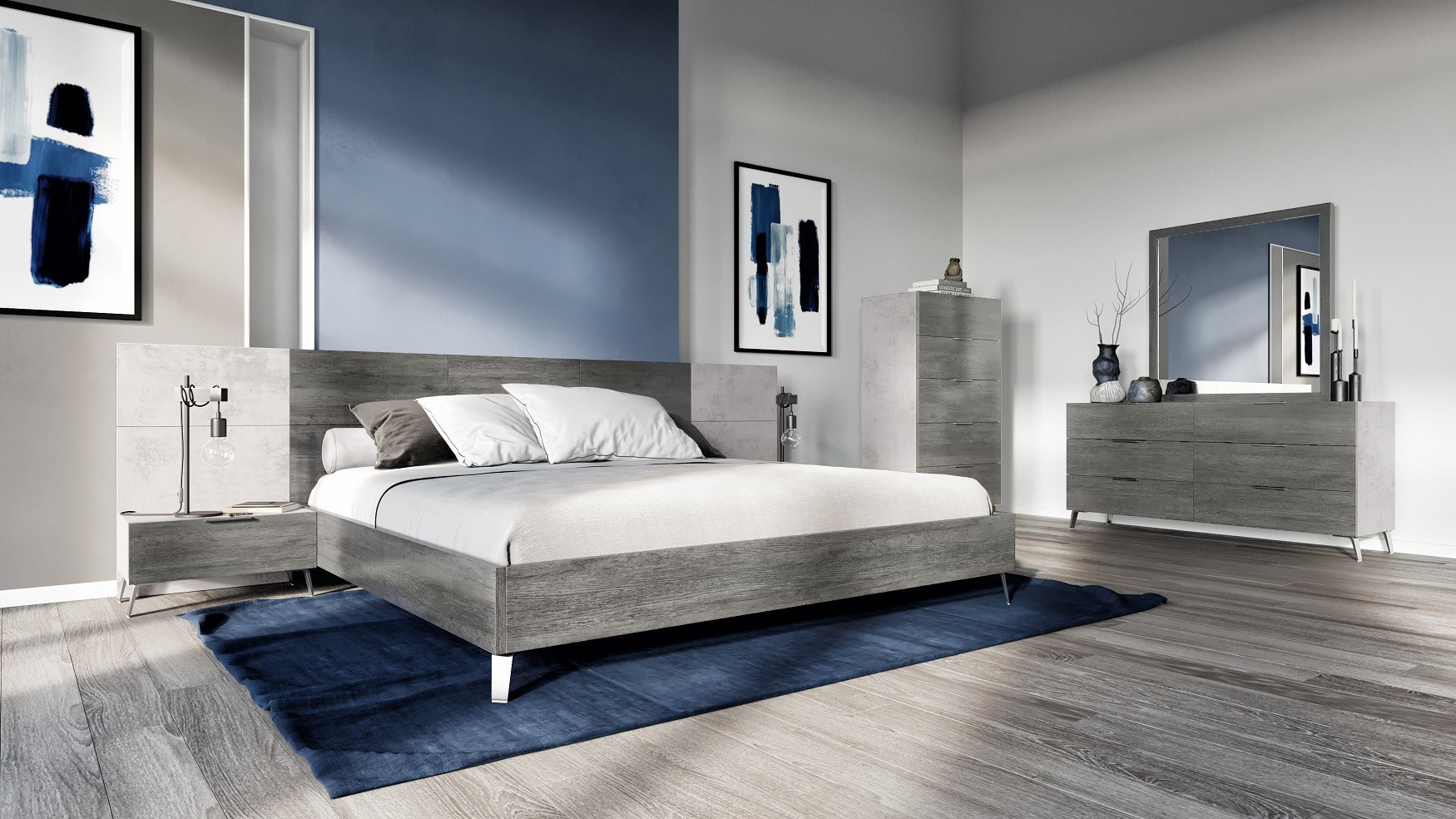 Modern Bedroom Set
 Nova Domus Bronx Italian Modern Faux Concrete & Grey