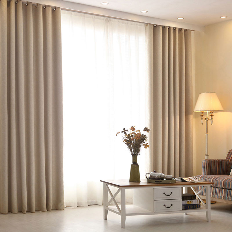 Modern Drapes For Living Room
 High grade modern living room curtains solid color linen
