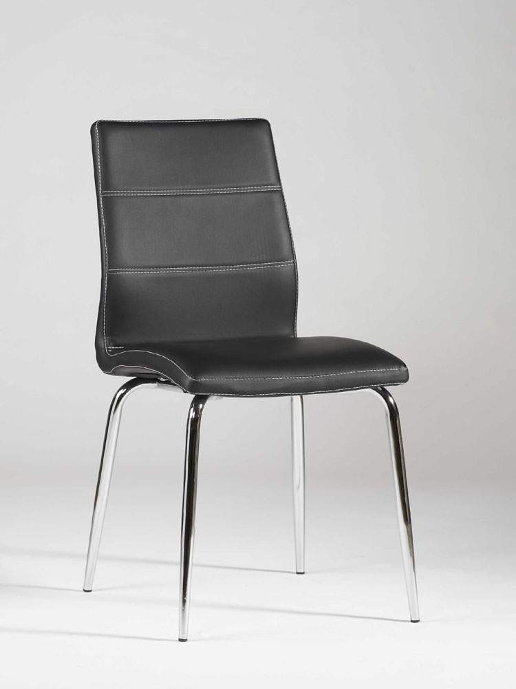 Modern Kitchen Chairs
 Ultra Contemporary Shaped Dining Chair in Black Leather