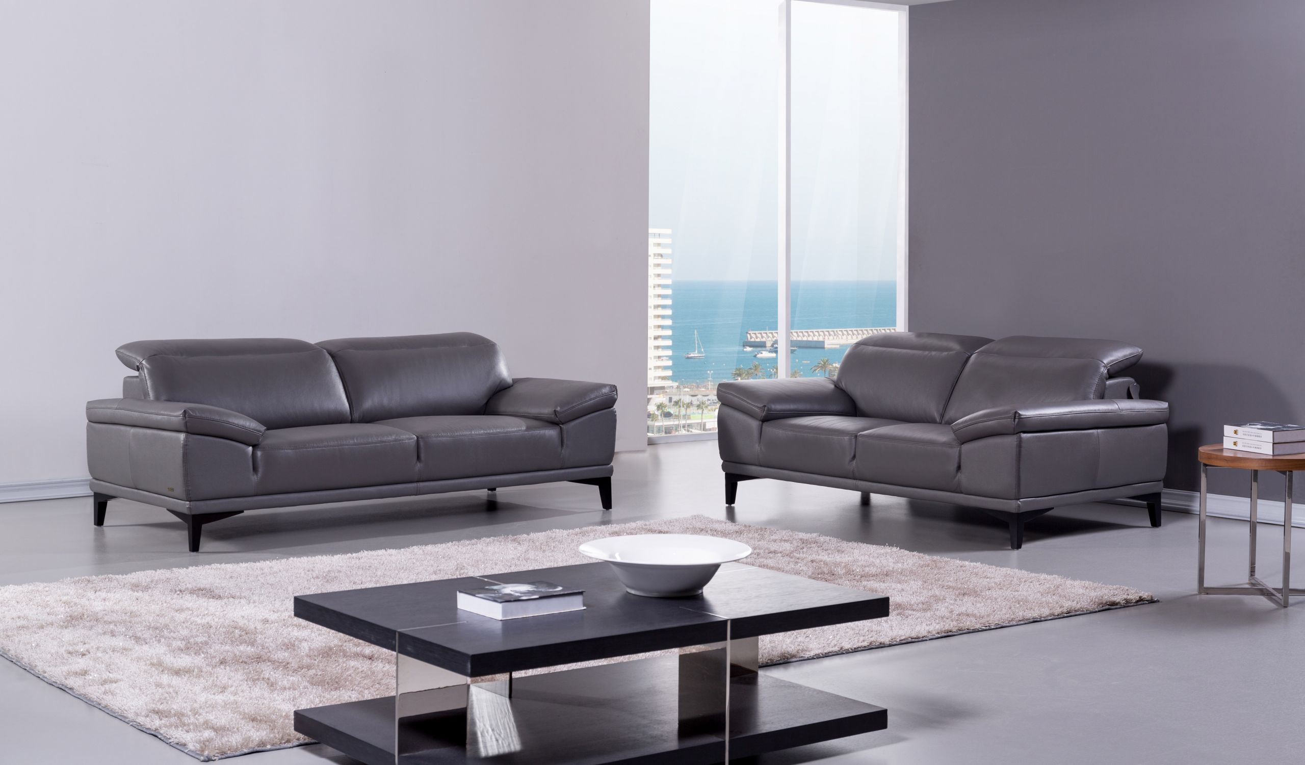Modern Leather Living Room Set
 Contemporary Genuine Leather Living Room Set Baltimore
