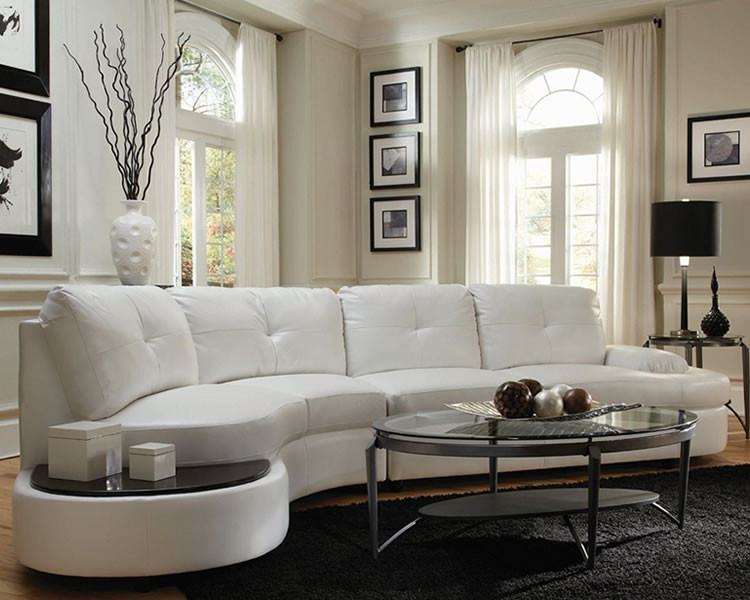 Modern White Living Room Furniture
 Contemporary White Leather Sectional Sofa Wonderful Living