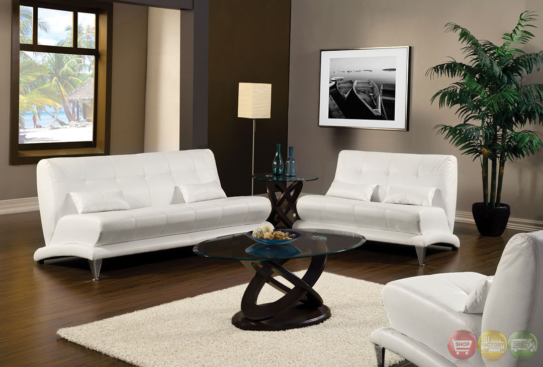 Modern White Living Room Furniture
 Artem Modern White Living Room Set with Pillows SM6072