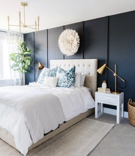 Navy Bedroom Walls
 Top 50 Best Navy Blue Bedroom Design Ideas Calming Wall