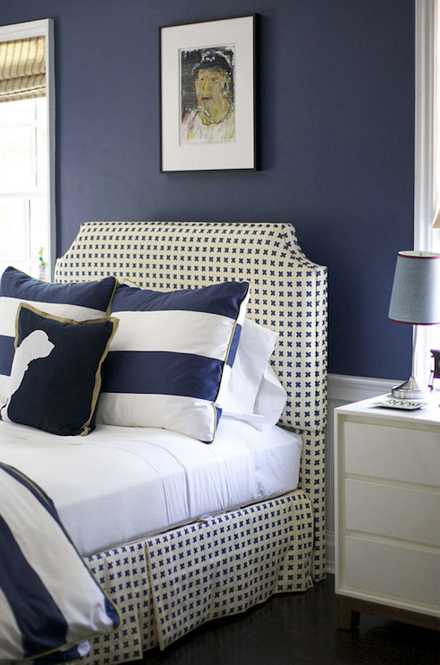 Navy Bedroom Walls
 Shingle Beach Cottage with Coastal Interiors Home Bunch
