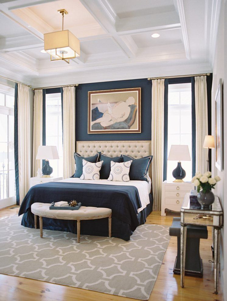 Navy Bedroom Walls
 10 Beautiful Bedrooms with Coffered Ceilings