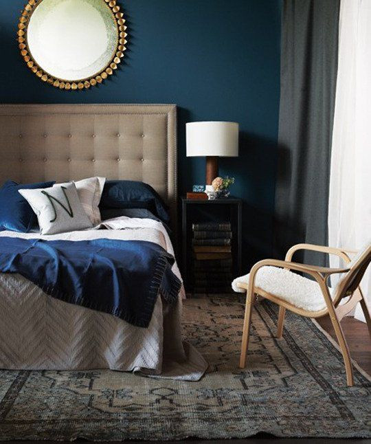 Navy Bedroom Walls
 My Vote for Color of the Year Run To Radiance