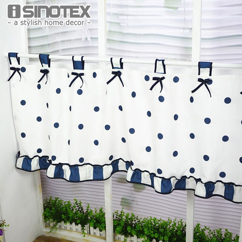 Navy Kitchen Curtains
 Fashion Cafe Embroidered Kitchen Curtain Navy Blue Dots