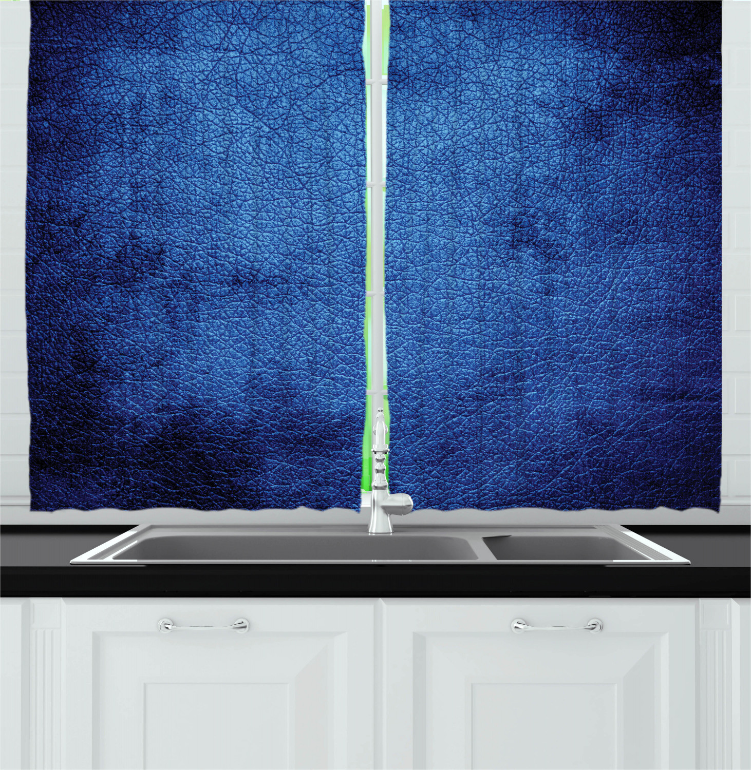 Navy Kitchen Curtains
 Navy Blue Kitchen Curtains 2 Panel Set Window Drapes 55" X