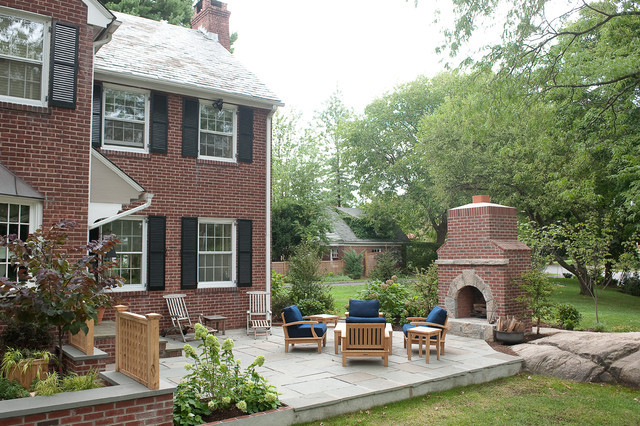 Nyc Fireplace And Outdoor Kitchen
 Custom Outdoor Kitchen Fireplace and Dining Eclectic