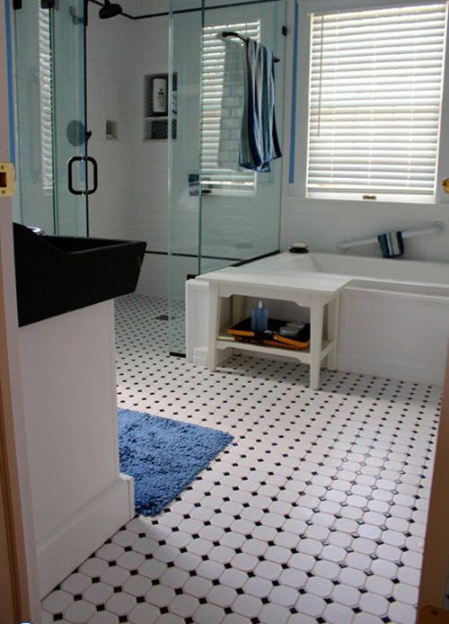 Octagon Tiles Bathroom Floor
 27 black and white octagon bathroom tile ideas and pictures