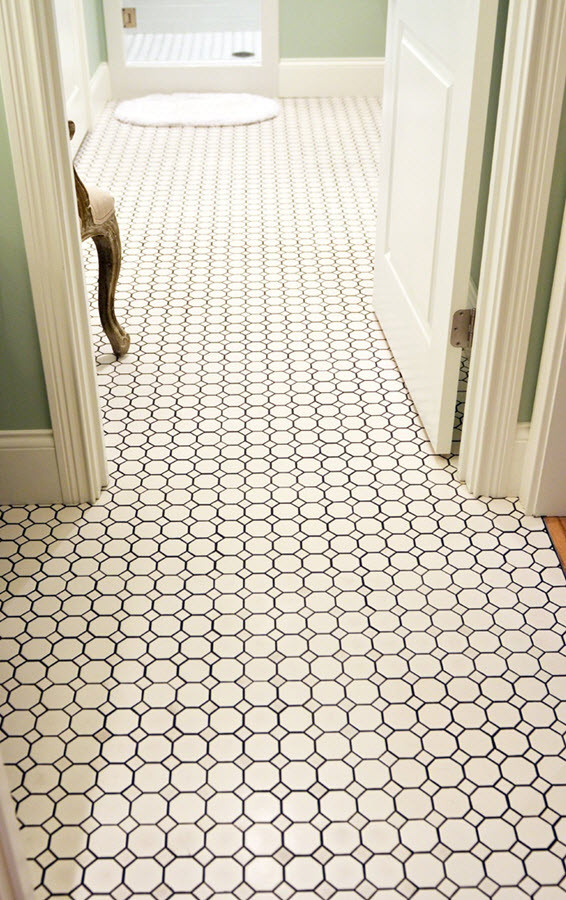 Octagon Tiles Bathroom Floor
 23 black and white octagon bathroom floor tile ideas and
