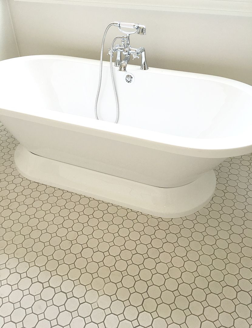 Octagon Tiles Bathroom Floor
 Love this classic white octagon mosaic floor tile