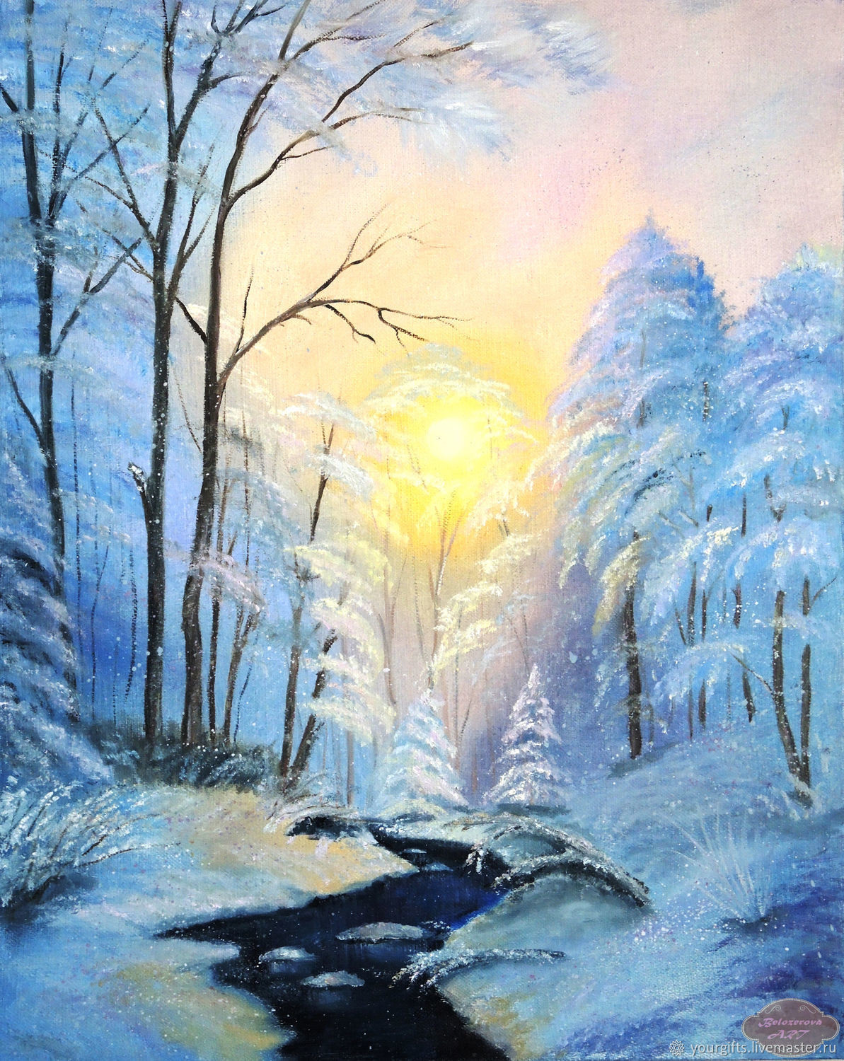 Oil Painting Landscape
 "Winter forest" Winter landscape Oil Painting – купить на