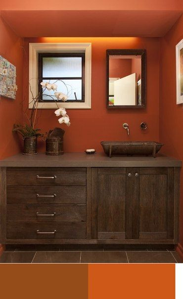 Orange And Brown Bathroom Decor
 color schemes brown dark orange white in the bathroom