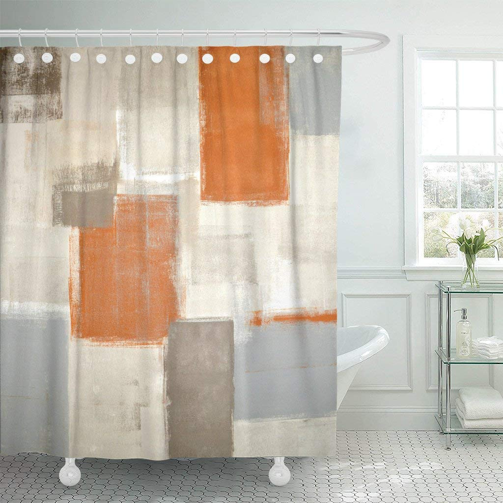 Orange And Brown Bathroom Decor
 Aliexpress Buy Gray Contemporary Beige and Orange