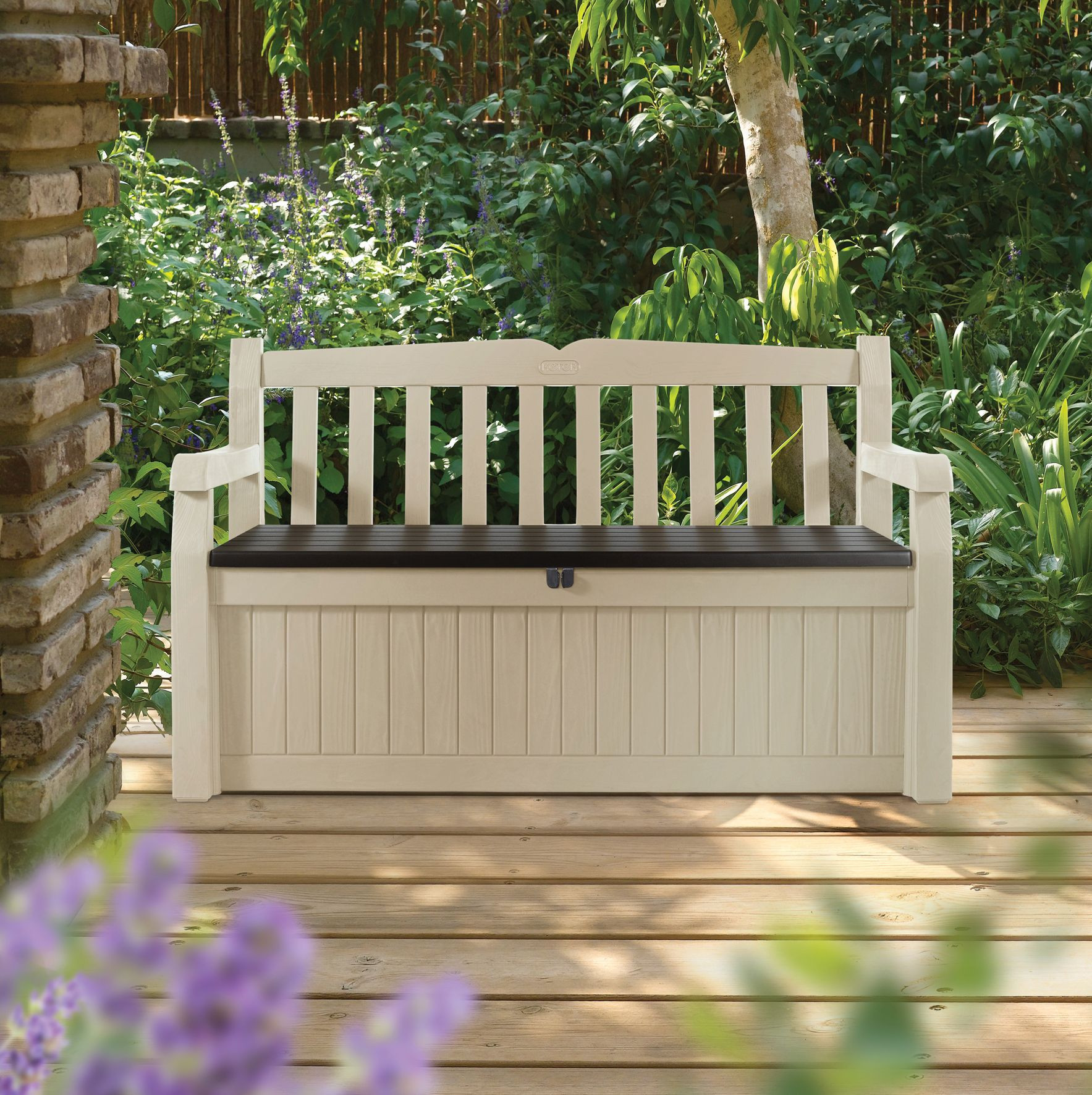 Outdoor Bench With Storage
 Eden Plastic Garden Storage Bench Departments
