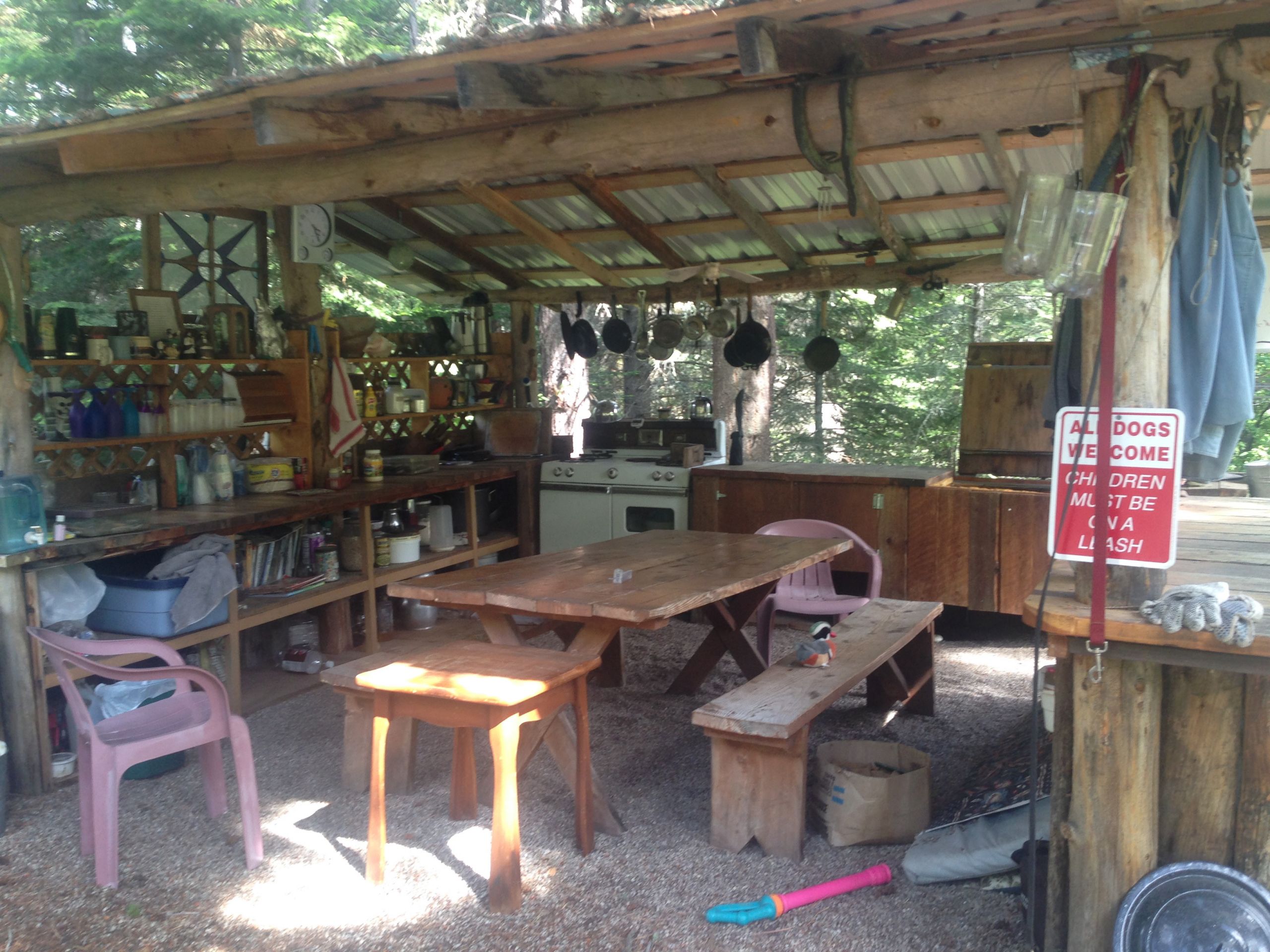 outdoor camp kitchen with sink