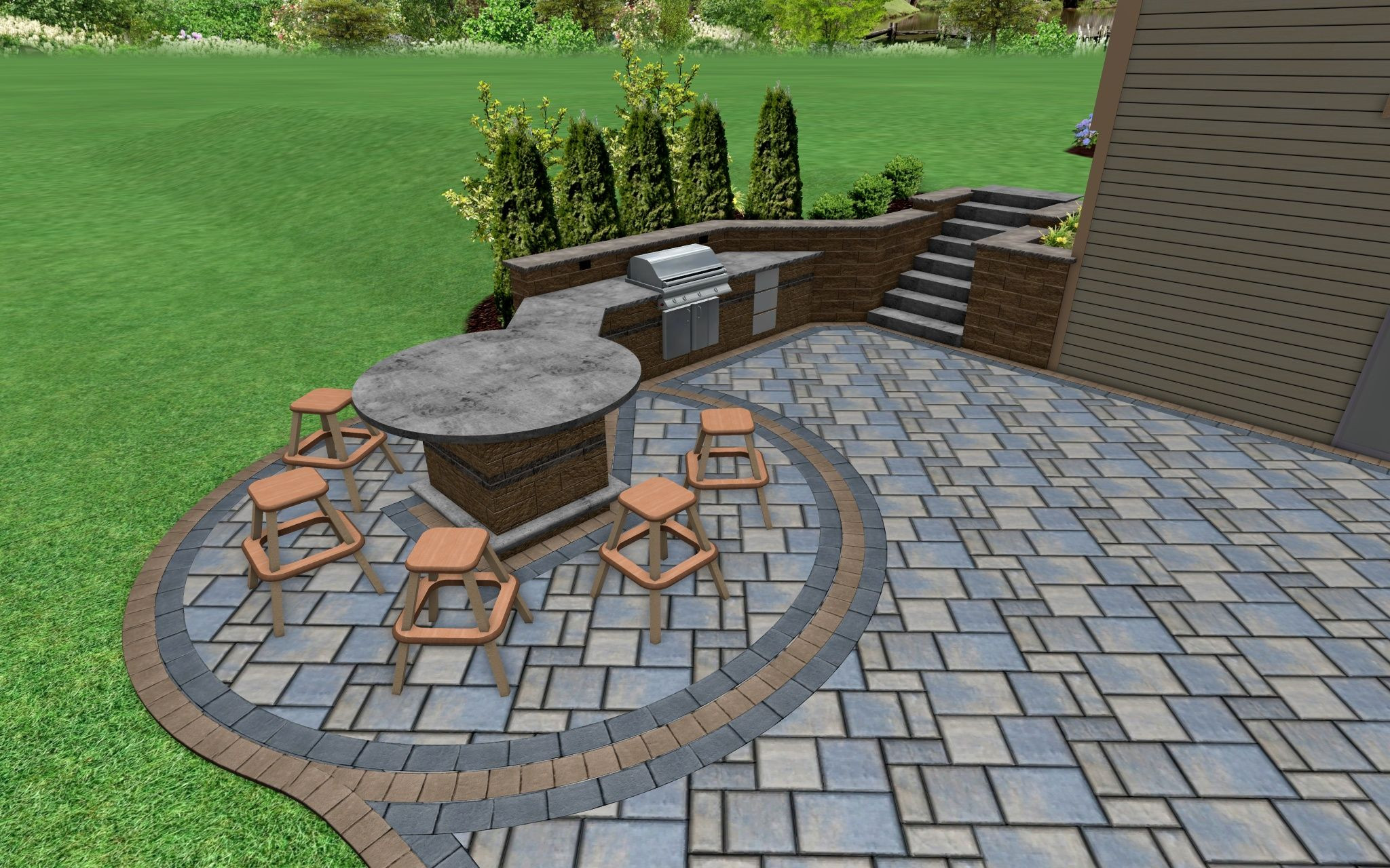 Outdoor Kitchen Design Software
 3D design outdoor kitchen and raised bar