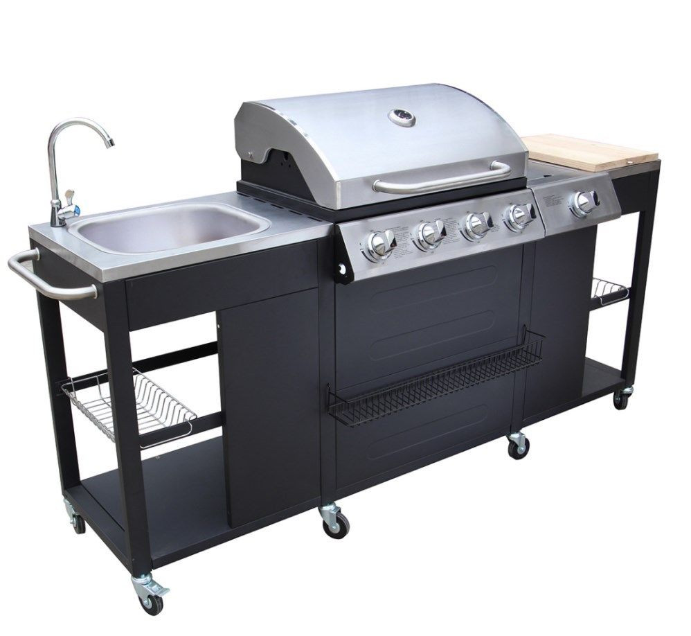 Outdoor Kitchen Sink And Cabinet
 Professional Kitchen Barbecue Outdoor Cooking Station Gas