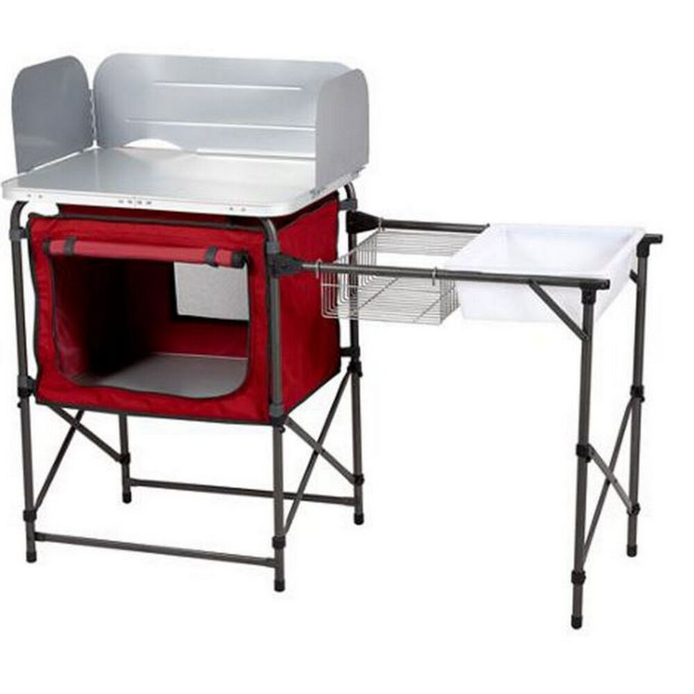 Outdoor Kitchen Table
 Portable Folding Camp Kitchen & Sink Table Outdoor RV