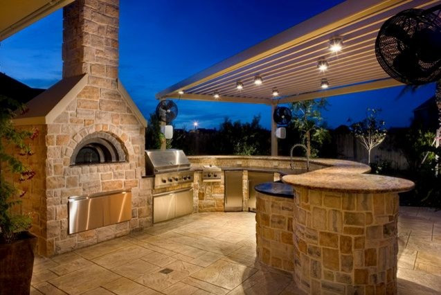 Outdoor Kitchen With Pizza Oven
 Pizza Oven outdoor kitchen by Renato Traditional