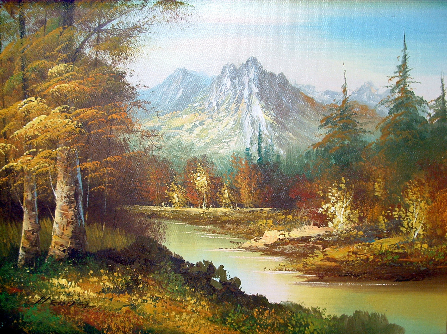Outdoor Landscape Painting
 Vintage landscape oil painting by Hendel