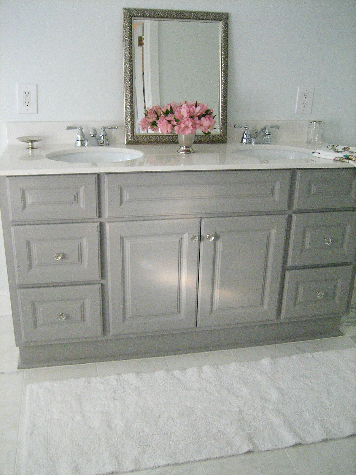 Painted Bathroom Vanity
 Ten June DIY Custom Painted Grey Builder Standard