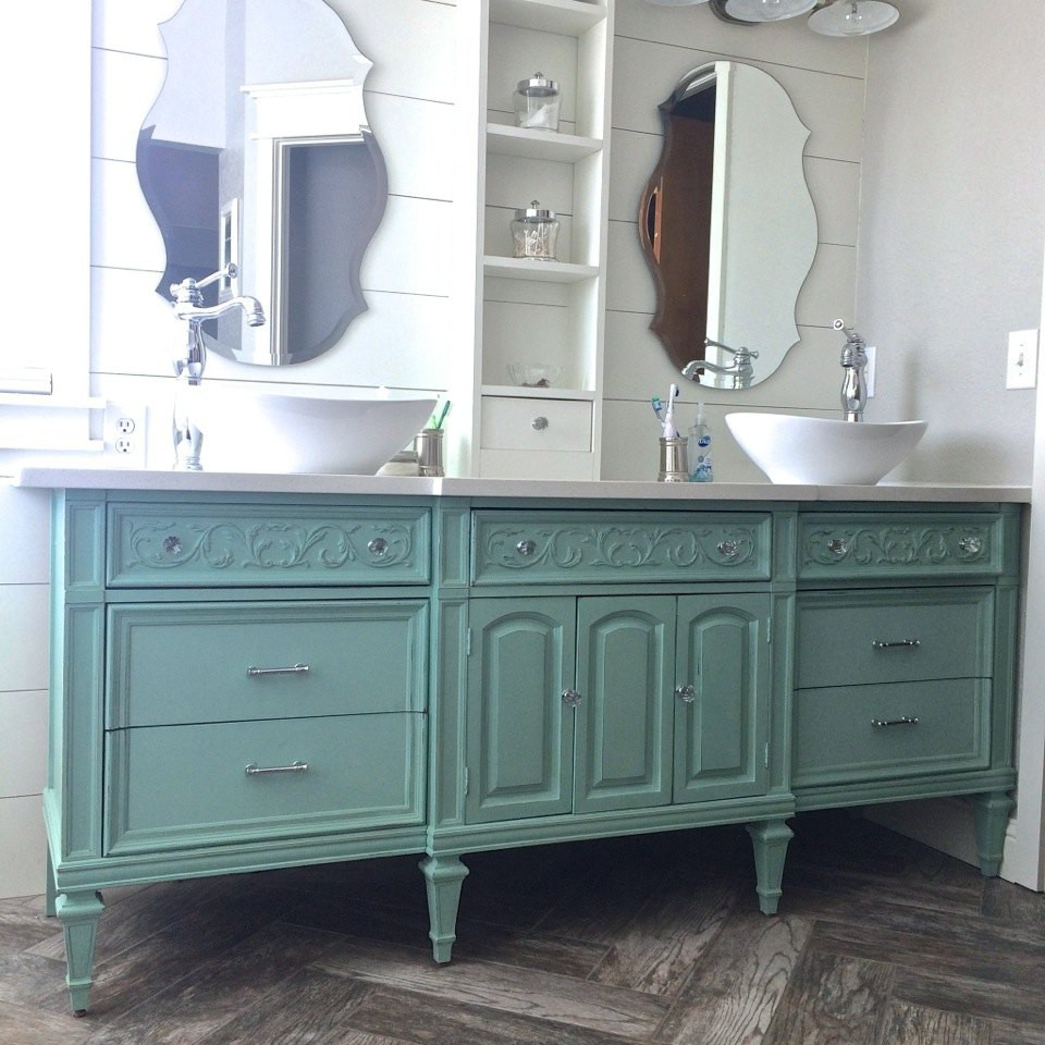 Painted Bathroom Vanity
 Dresser Vanity