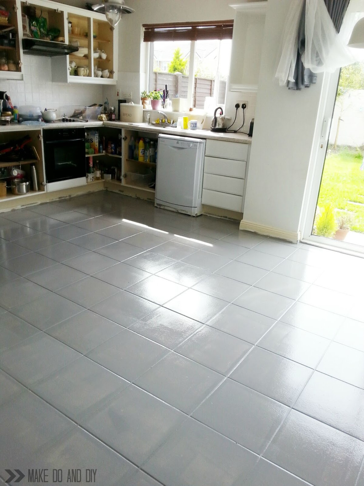 Painted Kitchen Floor Tiles
 painted tile floor no really Make Do and DIY