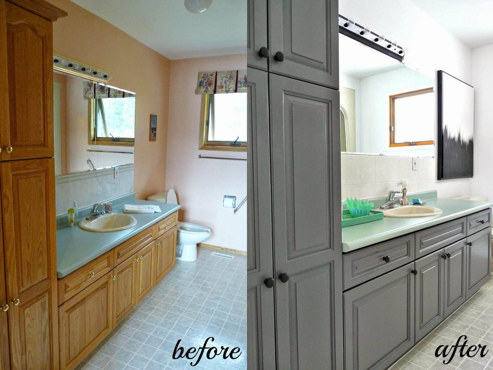 Painting Bathroom Cabinets
 Easy Ways of Painting Bathroom Vanity [Before And After