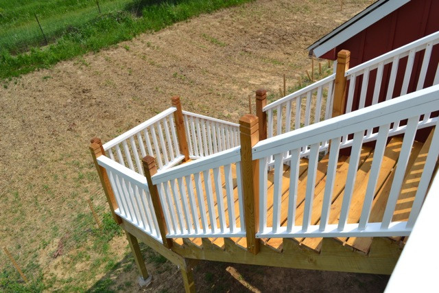 Painting Deck Railing
 Beautiful new deck railings and a BLACK DECKER giveaway