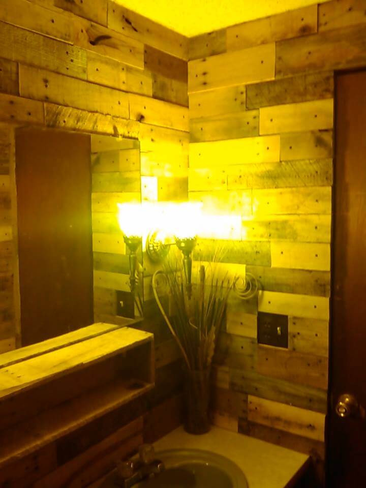 Pallet Wall Bathroom
 Bathroom Wall with Pallet Wood