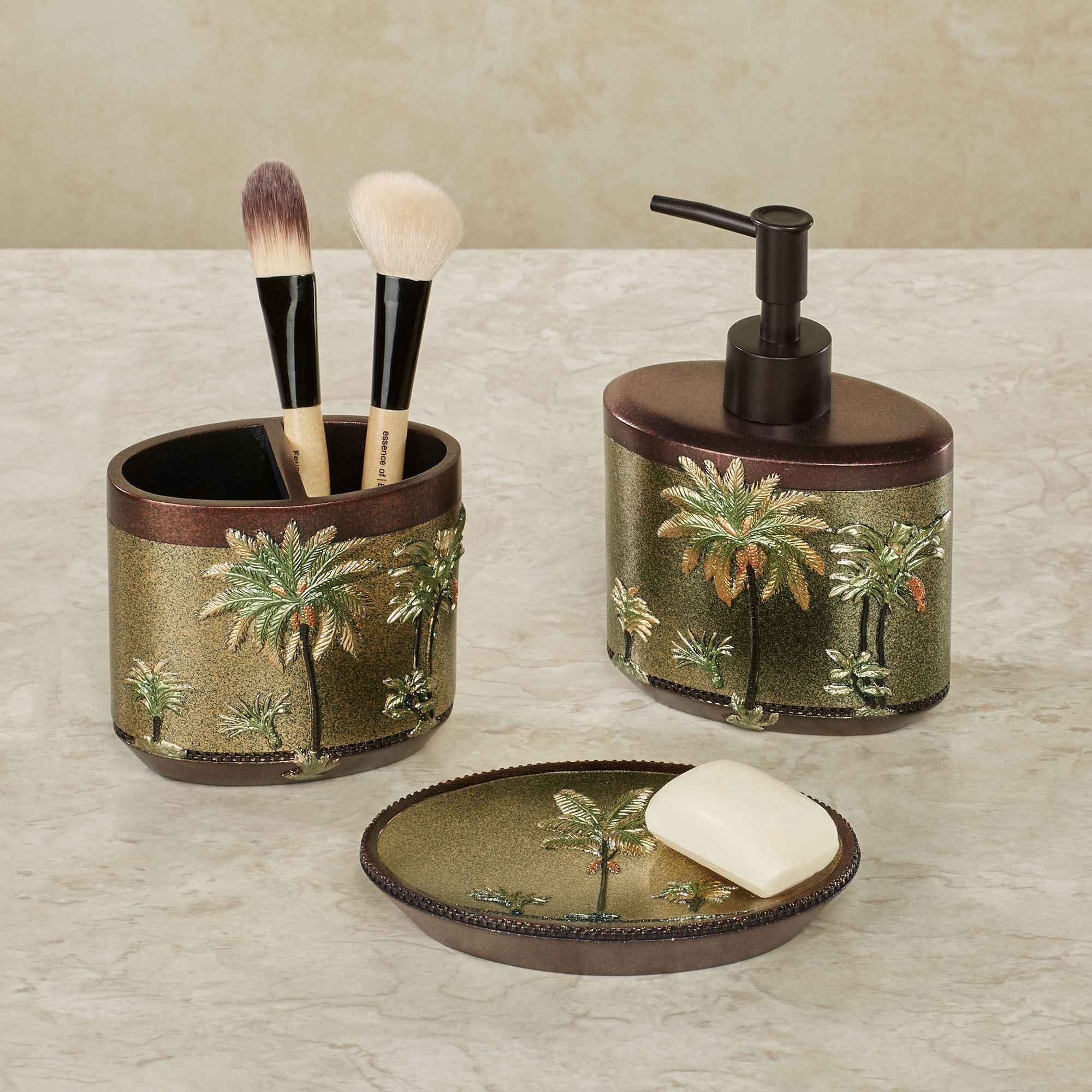 Palm Tree Bathroom Decor
 Havana Tropical Palm Tree Bath Accessories