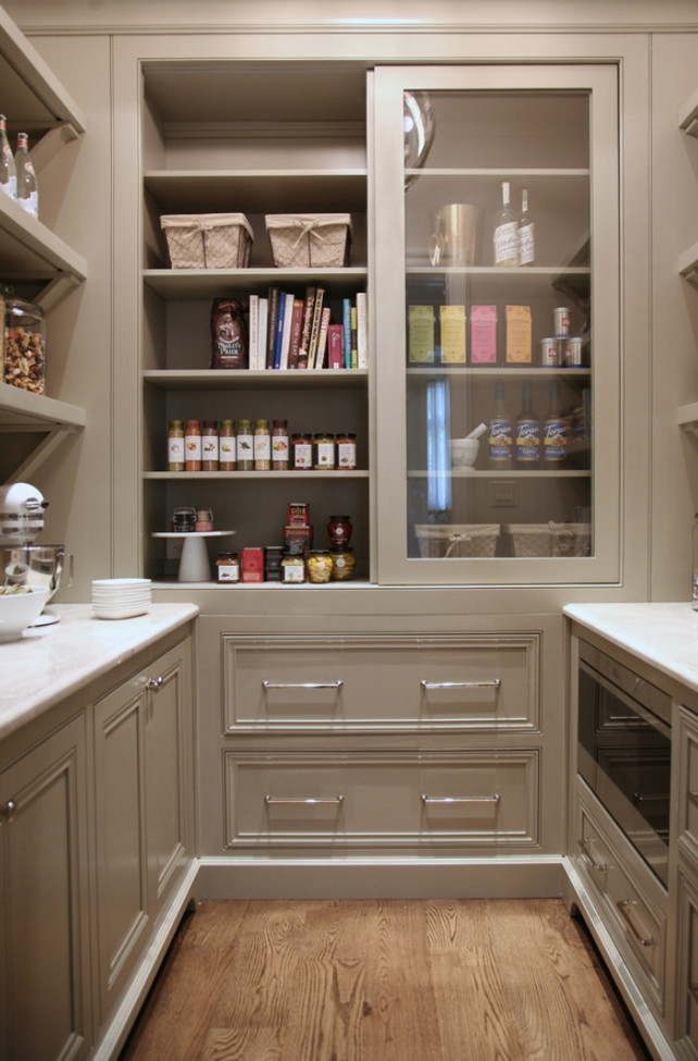 Pantry Cabinets For Kitchen
 Warm White Kitchen Design & Gray Butler’s Pantry Home