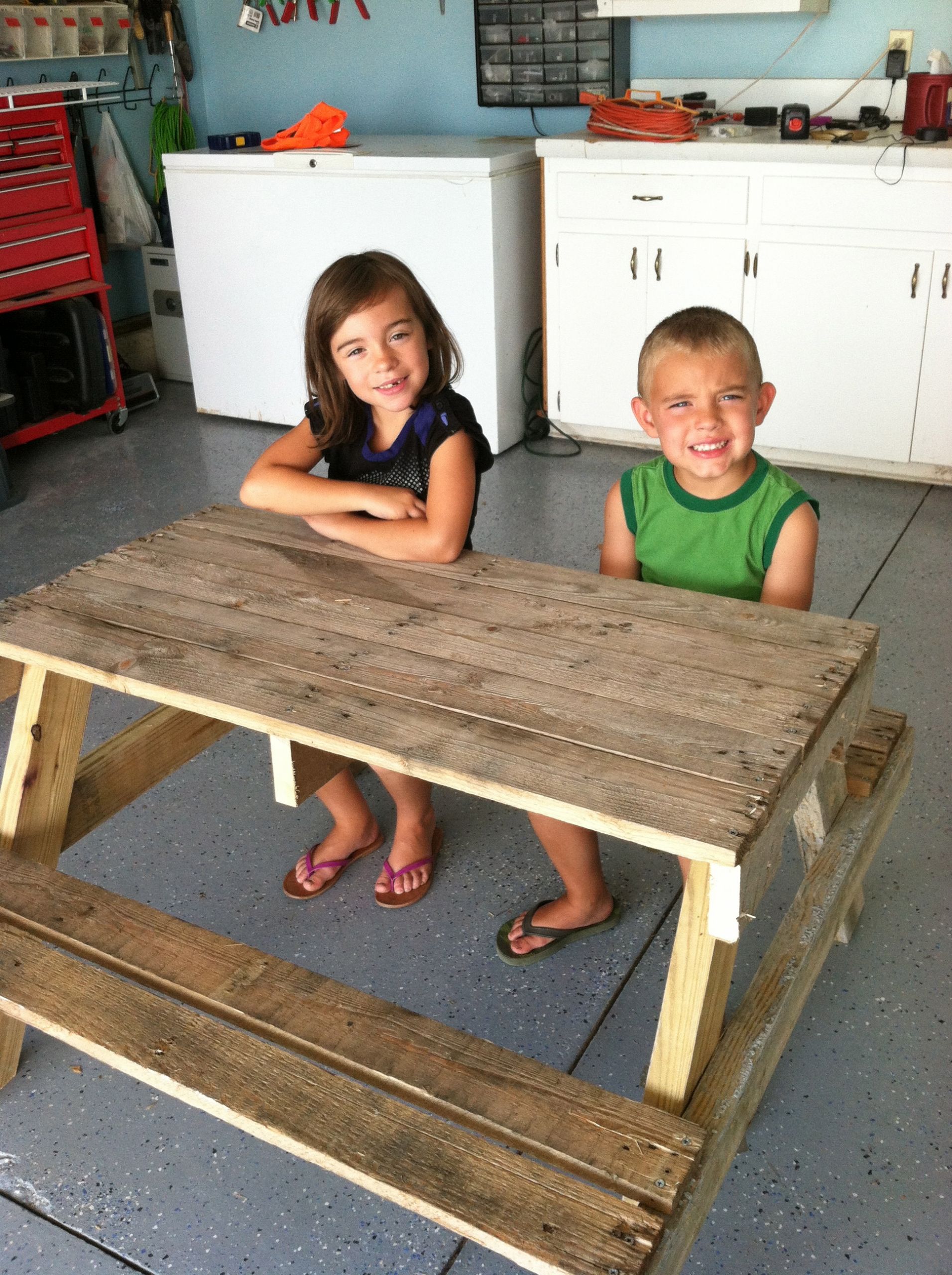 Picnic Table For Kids
 DIY Kids Picnic Table from Pallet Wood