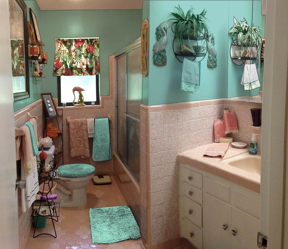 Pink Bathroom Decor
 Retro Design Dilemma Paint colors or wallpaper for Diane