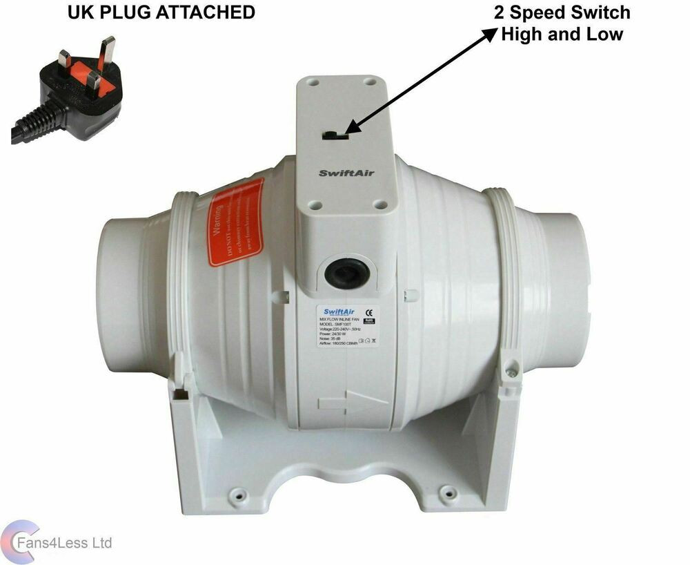 Plug In Bathroom Exhaust Fans
 SALE XFLO100S in line Mixed Flow 4 Hydroponics Bathroom