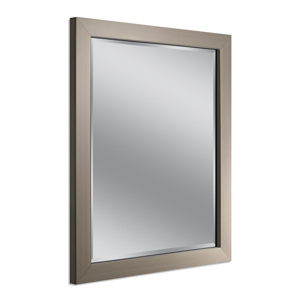 Polished Nickel Bathroom Mirror
 Modern Bathroom Mirror Upscale Beveled Glass Wall Mount