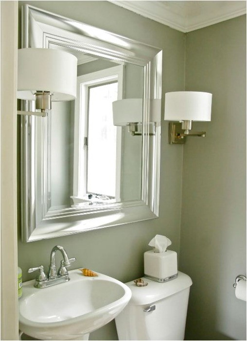 Polished Nickel Bathroom Mirror
 Brushed Nickel Bathroom Mirror as Sweet Wall Decoration