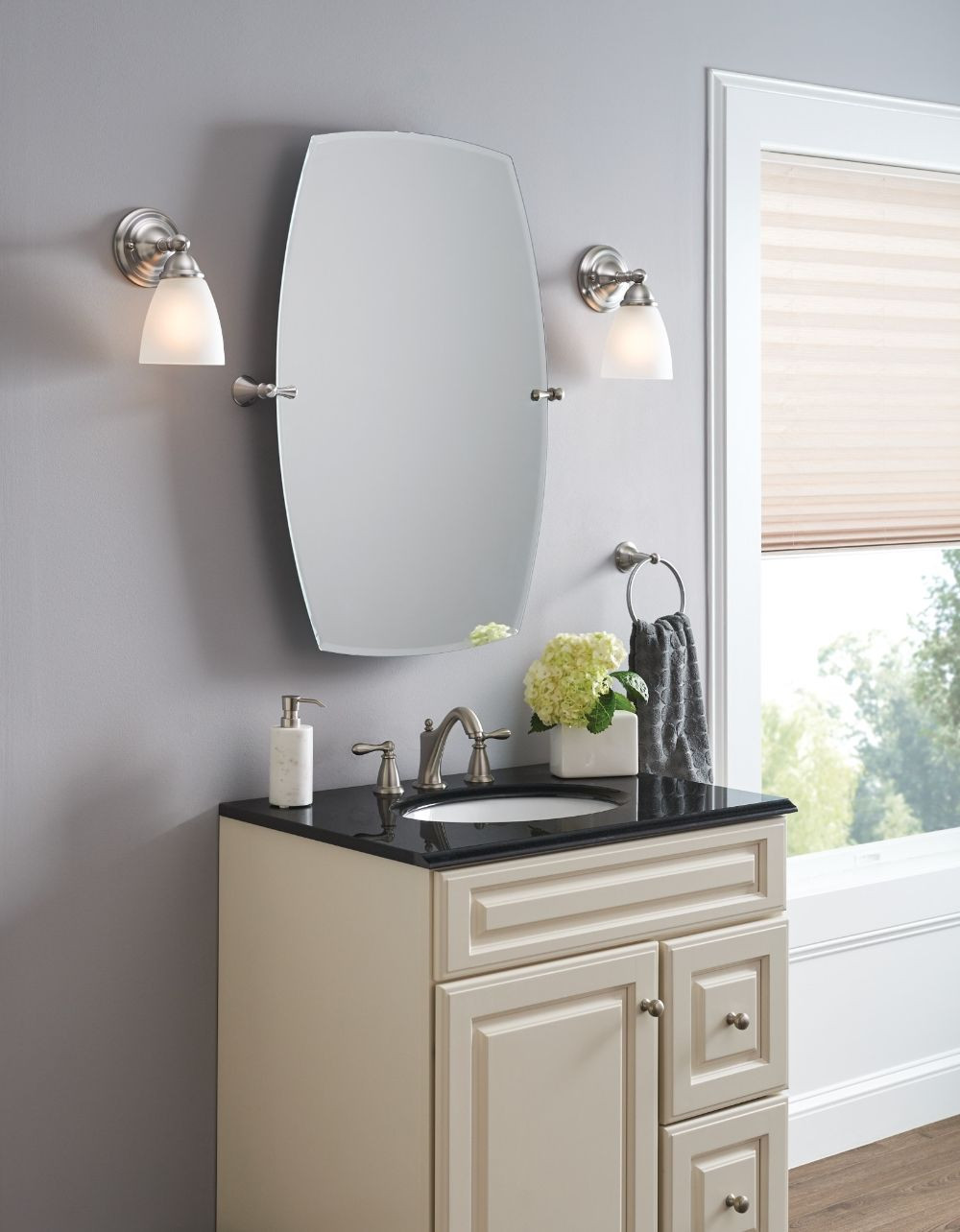 Polished Nickel Bathroom Mirror
 Rockcliff Brushed nickel mirror