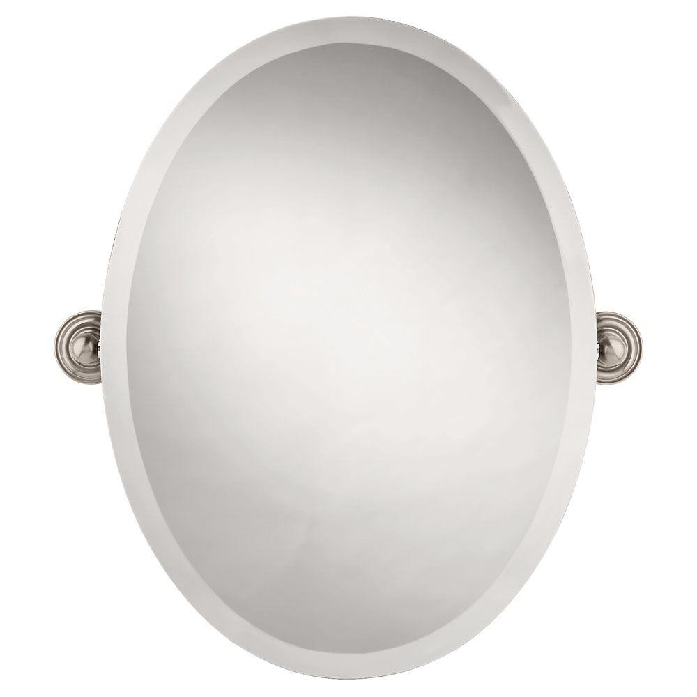 Polished Nickel Bathroom Mirror
 Delta Greenwich 24 in x 18 in Frameless Oval Bathroom